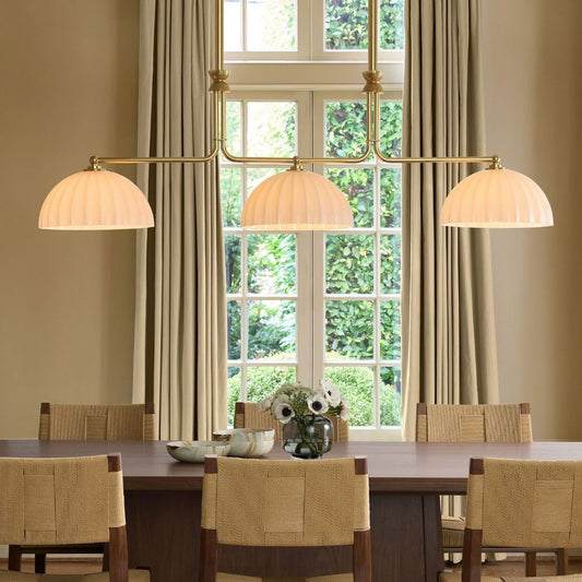 Enzo 60 Triple Linear Chandelier – 3-Light Solid Brass