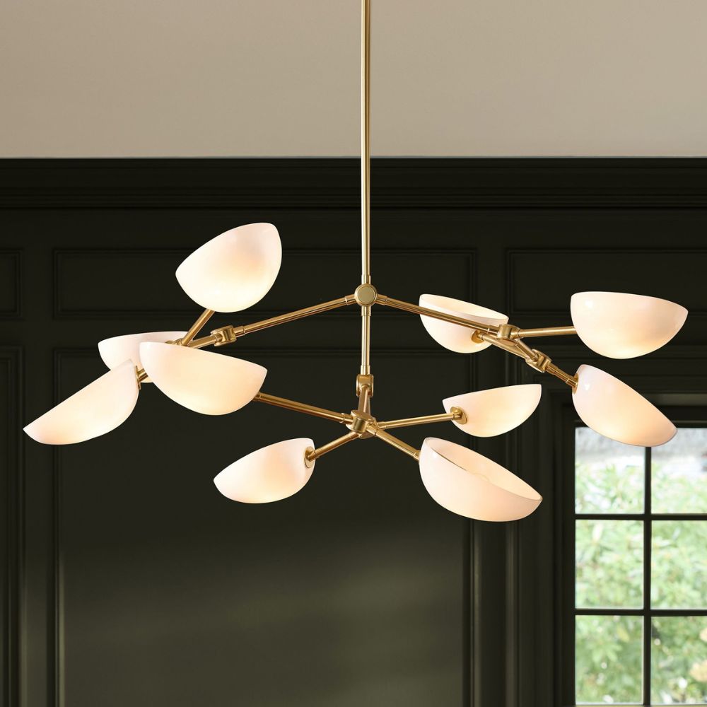 Argus Double Tier Chandelier – 10-Light Solid Brass, 43.5"