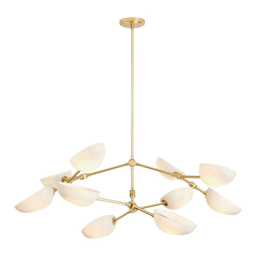 Argus Double Tier Chandelier – 10-Light Solid Brass, 43.5"