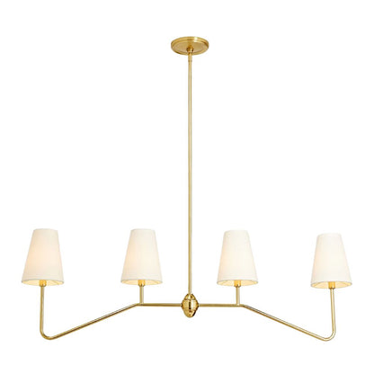 Berkshire Linear Pendant – 4-Light Brass & Fabric Shade