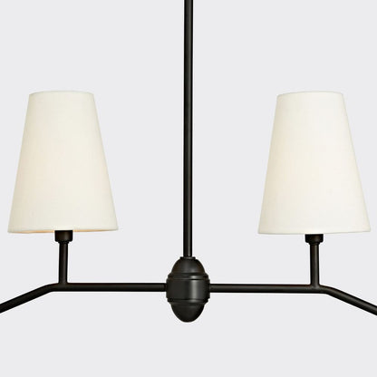 Berkshire Linear Pendant – 4-Light Brass & Fabric Shade