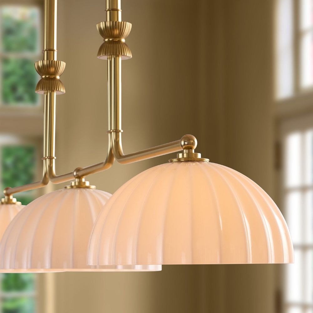 Enzo 60 Triple Linear Chandelier – 3-Light Solid Brass