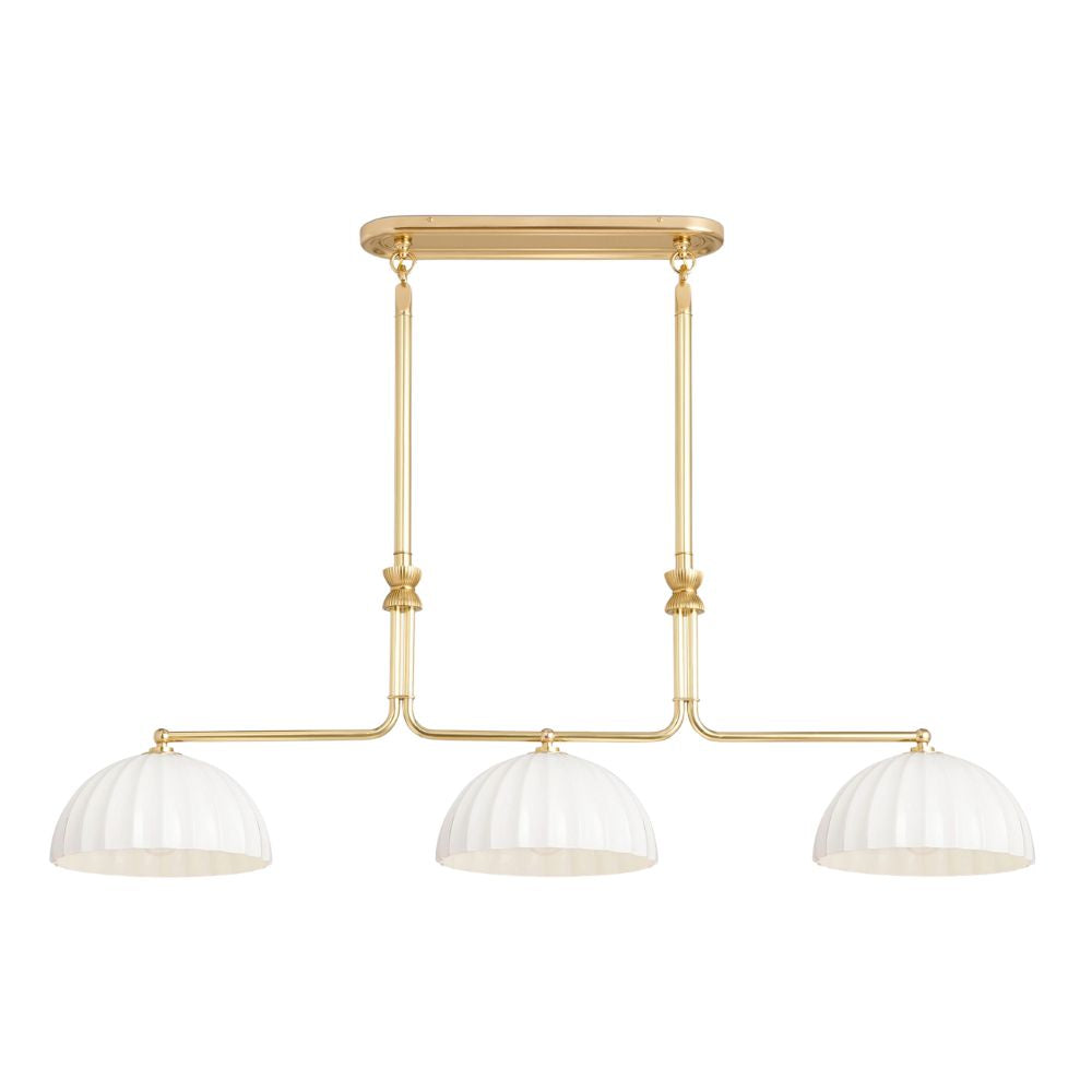 Enzo 60 Triple Linear Chandelier – 3-Light Solid Brass