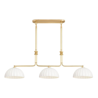 Enzo 60 Triple Linear Chandelier – 3-Light Solid Brass