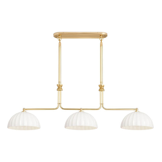 Enzo 60 Triple Linear Chandelier – 3-Light Solid Brass