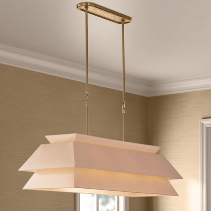 Waverleigh Linear Chandelier 48" – 6-Light Solid Brass
