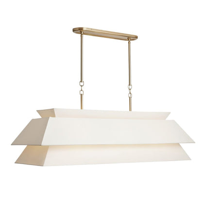 Waverleigh Linear Chandelier 48" – 6-Light Solid Brass