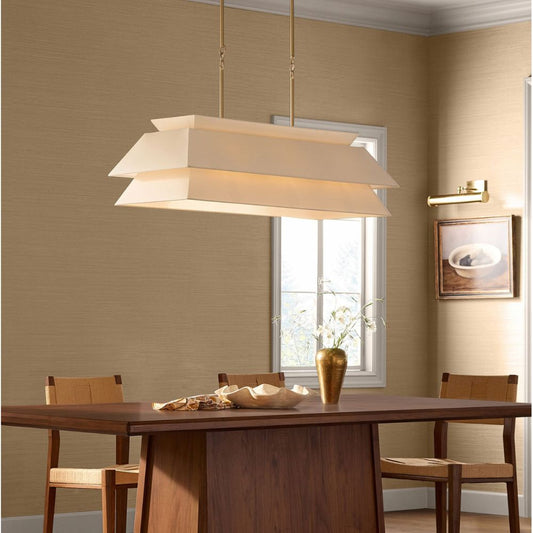 Waverleigh Linear Chandelier 48" – 6-Light Solid Brass